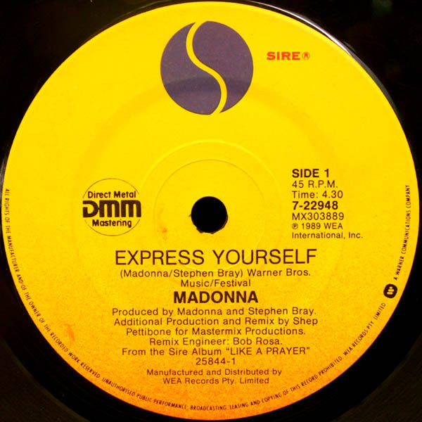 Madonna : Express Yourself (7", Single)