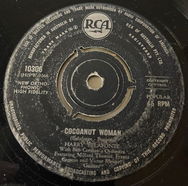Harry Belafonte : Cocoanut Woman / Island In The Sun (7", Lab)
