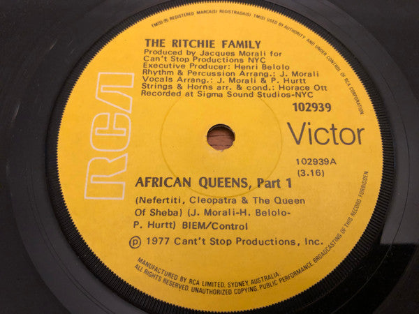 The Ritchie Family : African Queens (7", Single)