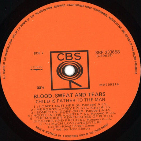 Blood, Sweat And Tears : Child Is Father To The Man (LP, Album)