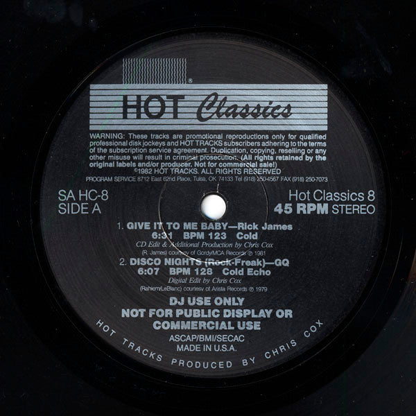 Various : Hot Classics, Issue 8 (2x12", Comp, Promo)