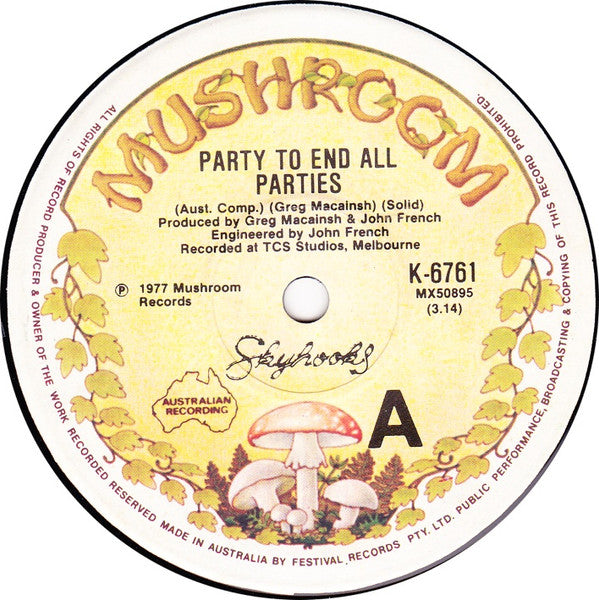 Skyhooks : Party To End All Parties (7", Single)
