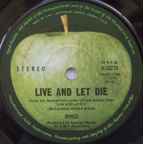 Wings (2) : Live And Let Die / I Lie Around (7", Single)