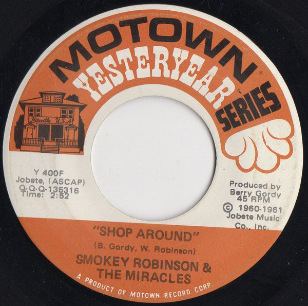 The Miracles : Shop Around / Way Over There (7", Single, RE)