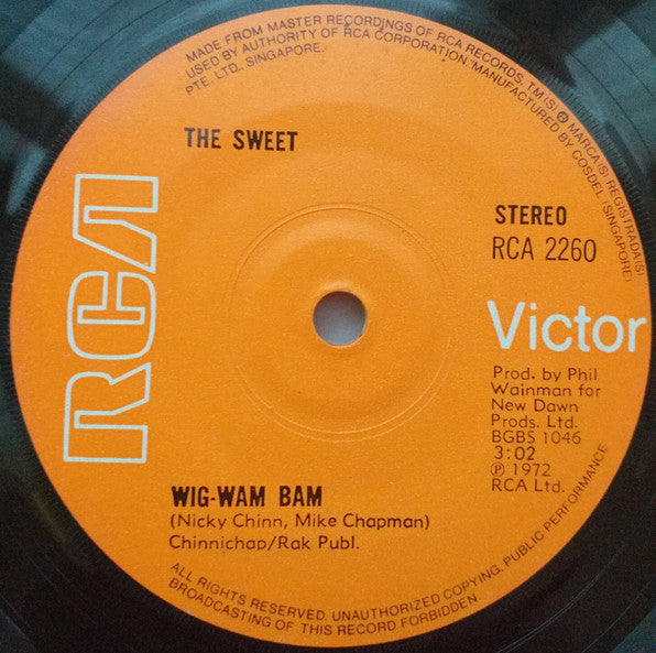 The Sweet : Wig-Wam Bam (7", Single, Sol)