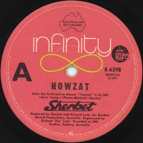 Sherbet : Howzat (7", Single)