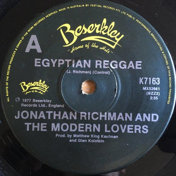 Jonathan Richman & The Modern Lovers : Egyptian Reggae (7", Single)