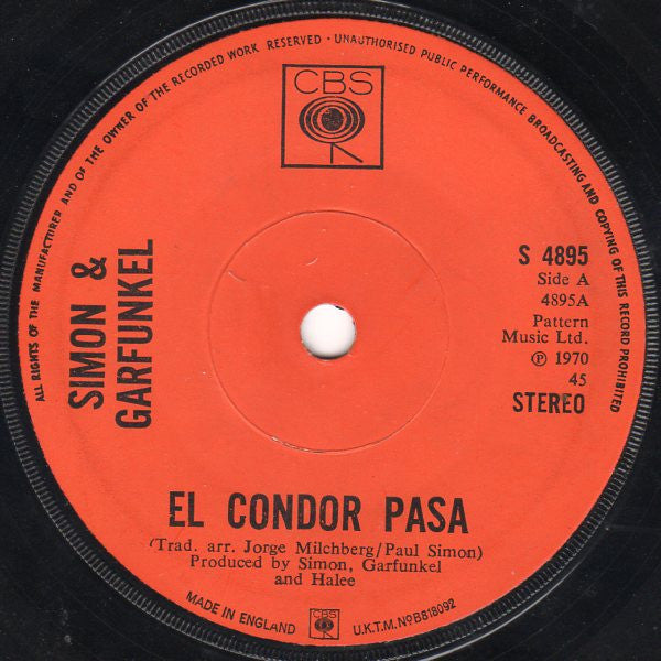 Simon & Garfunkel : El Condor Pasa / Why Don't You Write Me (7", Single)