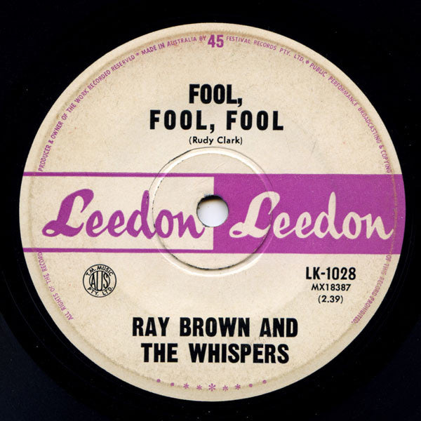 Ray Brown & The Whispers : Fool, Fool, Fool (7", Single)