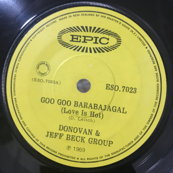 Donovan & Jeff Beck Group : Goo Goo Barabajagal (Love Is Hot) (7", Single)