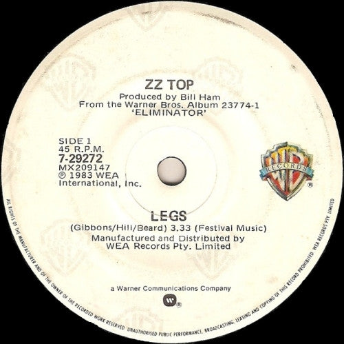 ZZ Top : Legs (7", Single)