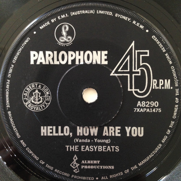 The Easybeats : Hello, How Are You (7", Single)