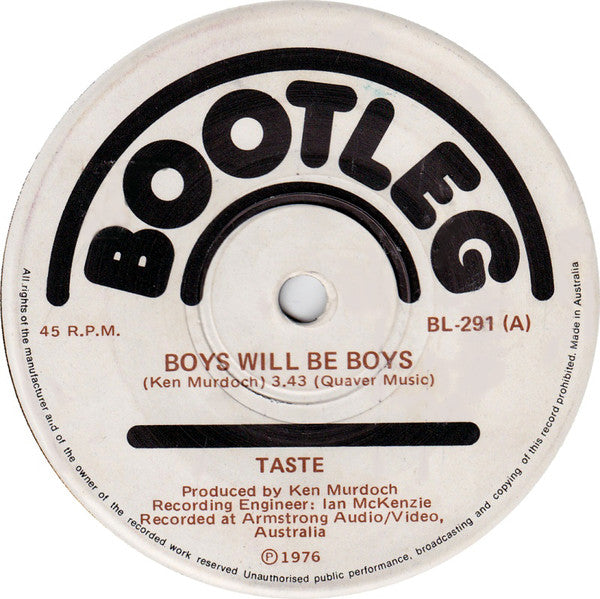 Taste (5) : Boys Will Be Boys (7", Single)