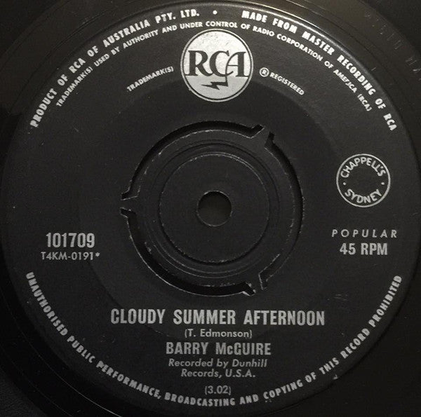Barry McGuire : Cloudy Summer Afternoon (7")
