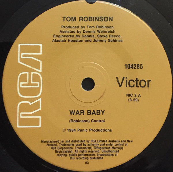 Tom Robinson : War Baby (7", Single)