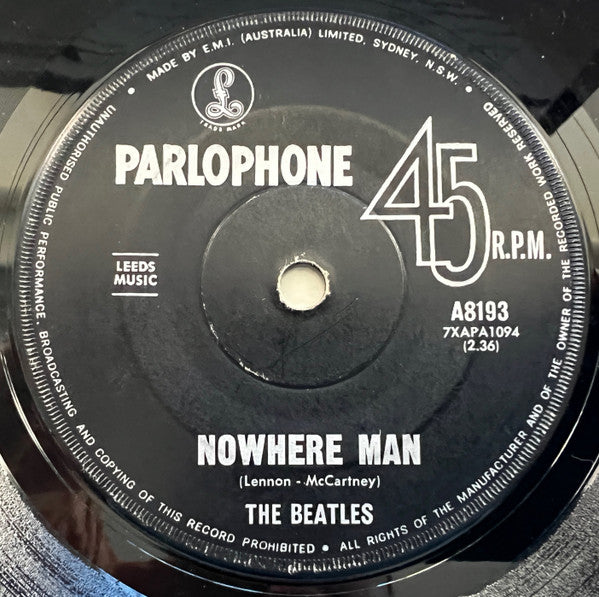 The Beatles : Nowhere Man (7", Single)
