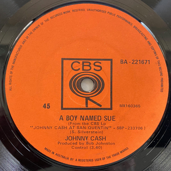 Johnny Cash : A Boy Named Sue (7")