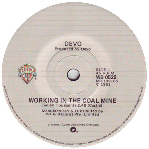 Devo : Working In The Coal Mine (7")