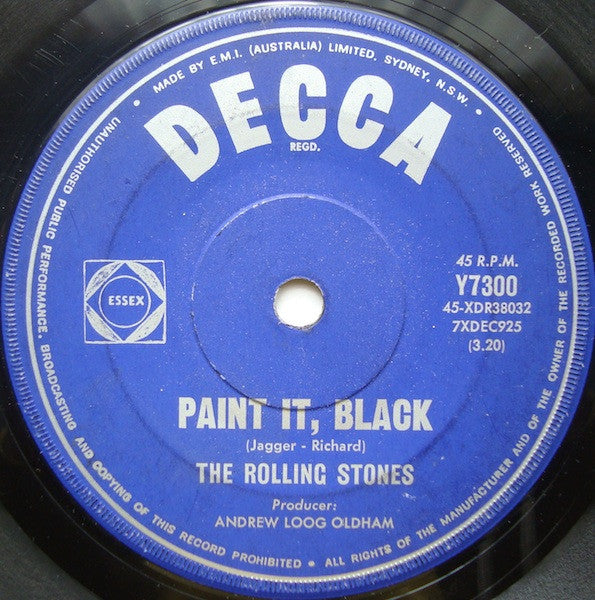 The Rolling Stones : Paint It, Black (7", Single)