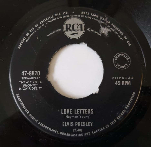Elvis Presley : Love Letters (7")