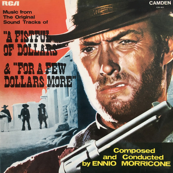 Ennio Morricone And His Orchestra* : Music From The Original Sound Tracks Of "A Fistful Of Dollars" & "For A Few Dollars More" (LP, Comp, RE)