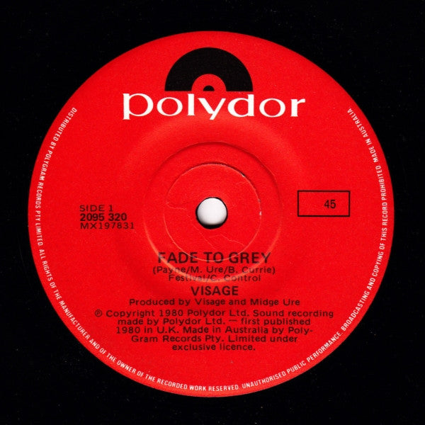 Visage : Fade To Grey (7", Single)