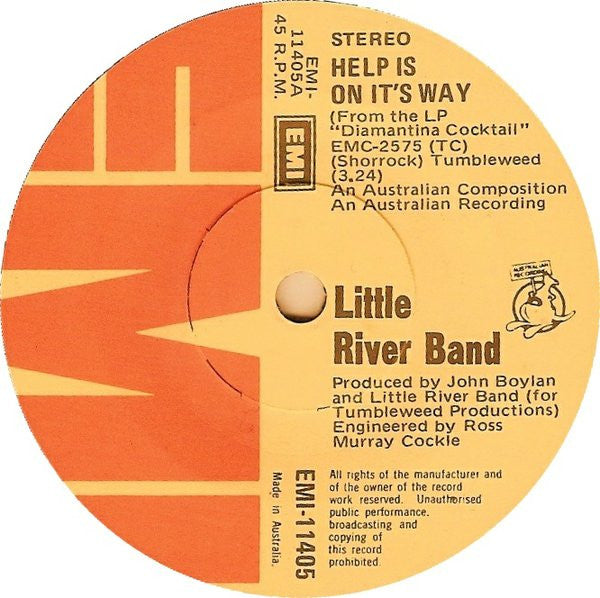 Little River Band : Help Is On It's Way (7", Single)