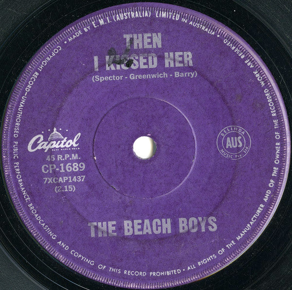The Beach Boys : Then I Kissed Her (7", Single)