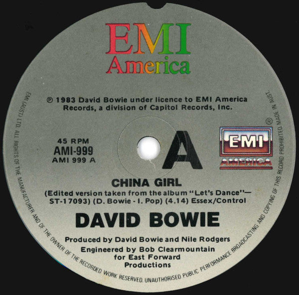 David Bowie : China Girl (7", Single)