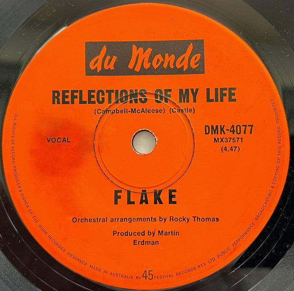 Flake (7) : Reflections Of My Life (7", Single)