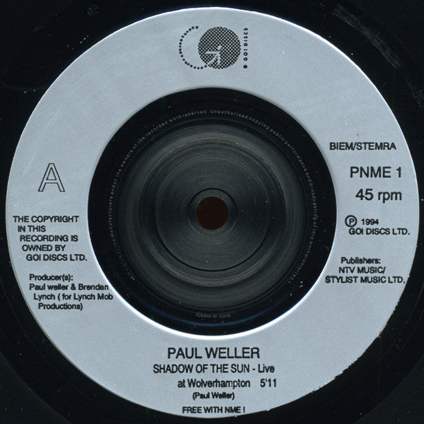 Paul Weller : Shadow Of The Sun (Live At Wolverhampton) (7", Single)