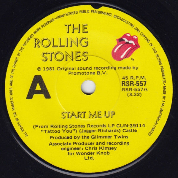 The Rolling Stones : Start Me Up (7", Single)
