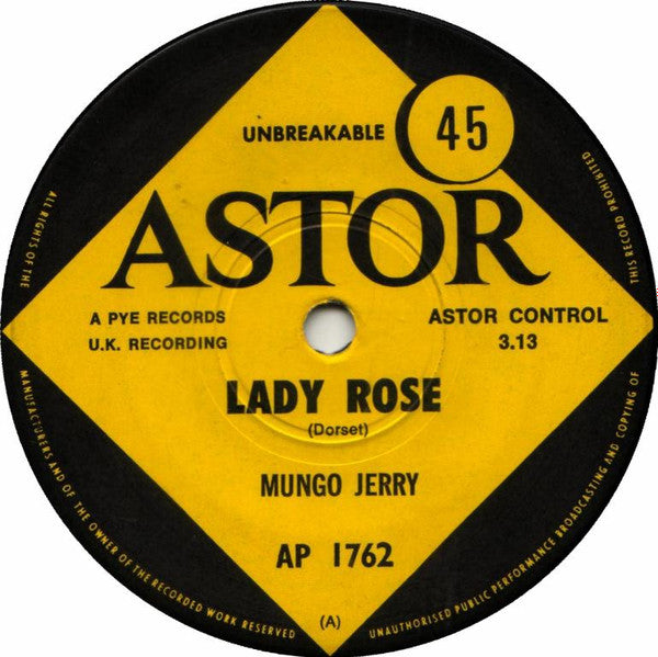 Mungo Jerry : Lady Rose (7", Single)