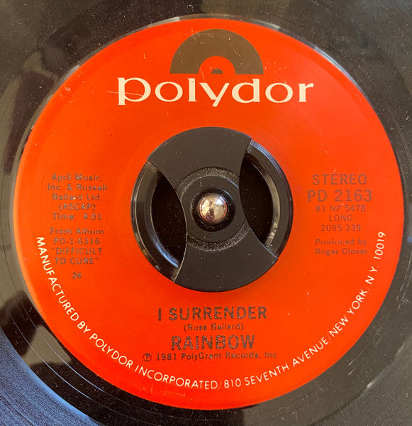 Rainbow : I Surrender (7")