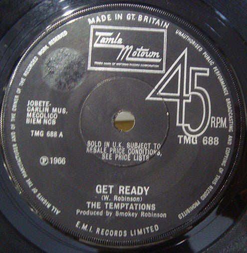 The Temptations : Get Ready / My Girl (7", Single, Sol)