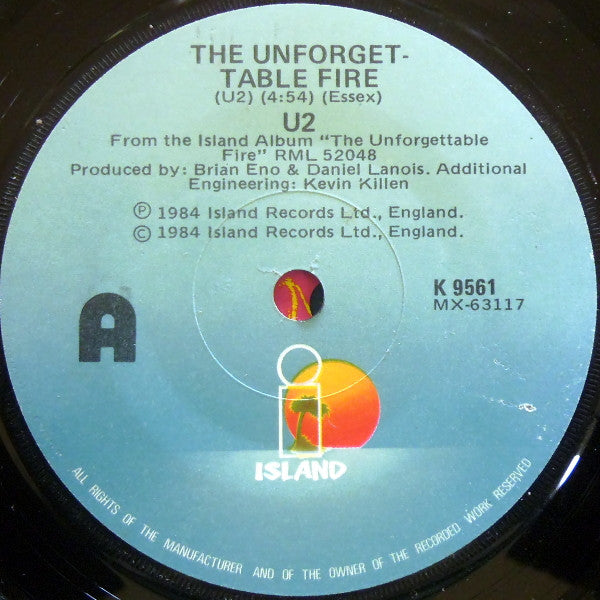 U2 : The Unforgettable Fire (7", Single)