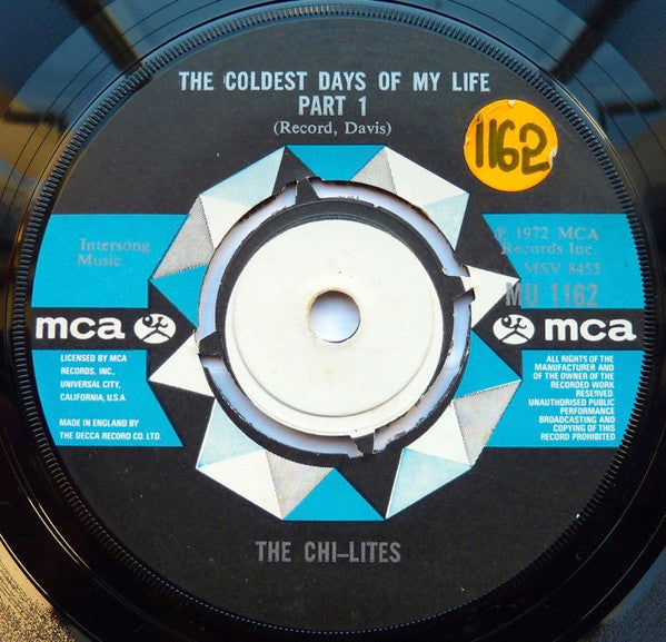 The Chi-lites : The Coldest Days Of My Life (7", Single, Pus)