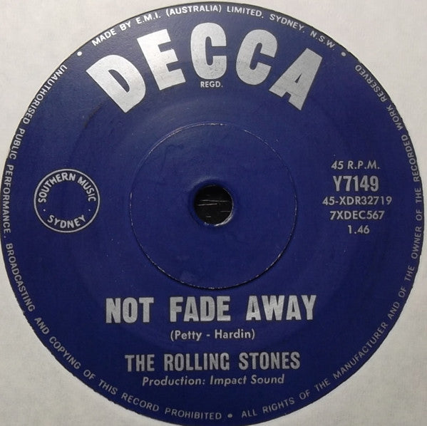 The Rolling Stones : Not Fade Away (7", Single)