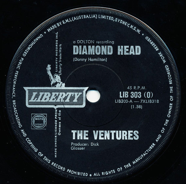 The Ventures : Diamond Head / Lonely Girl (7", Single)