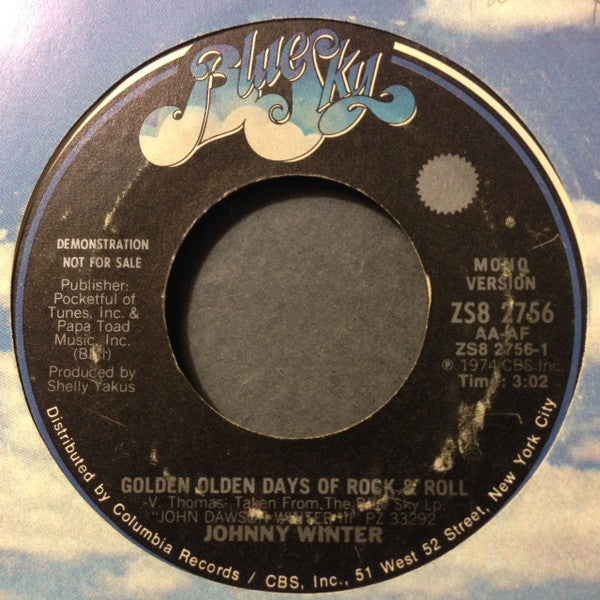 Johnny Winter : Golden Olden Days Of Rock & Roll (7", Promo)