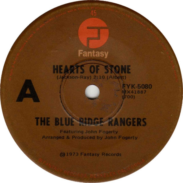 Blue Ridge Rangers : Hearts Of Stone / Somewhere Listening (For My Name) (7")