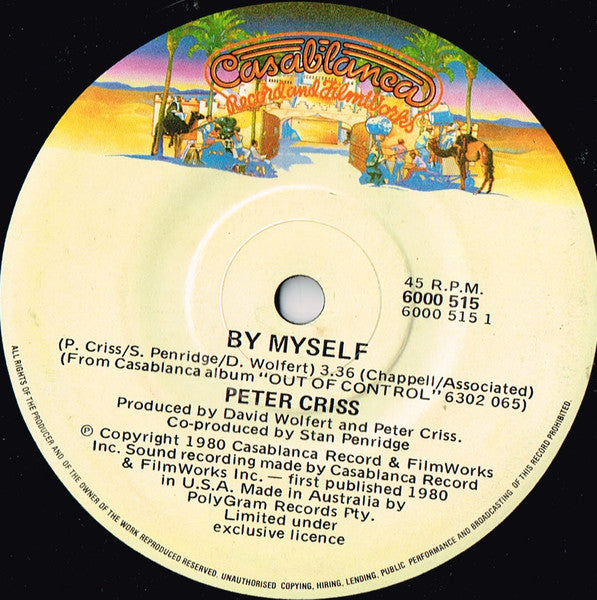 Peter Criss : By Myself (7", Single)