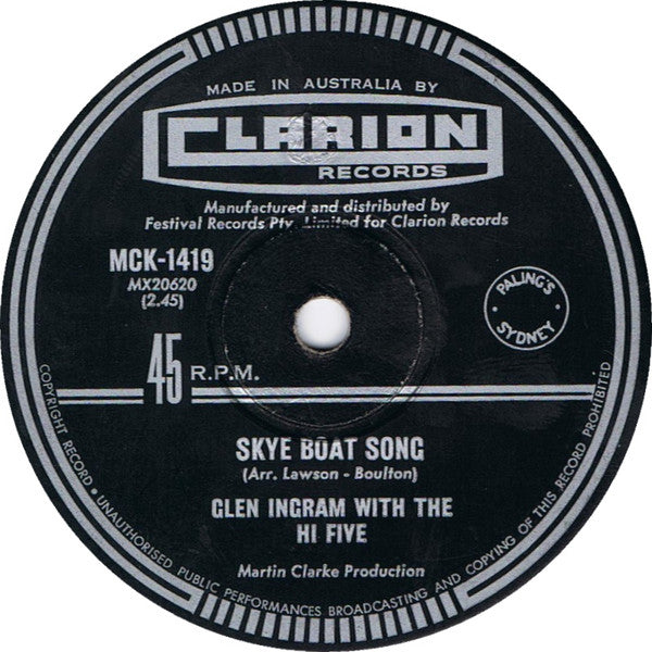 Glen Ingram With The Hi Five / Terry Walker (4) With The Hi Five : Skye Boat Song / Long Time Gone (7", Single)