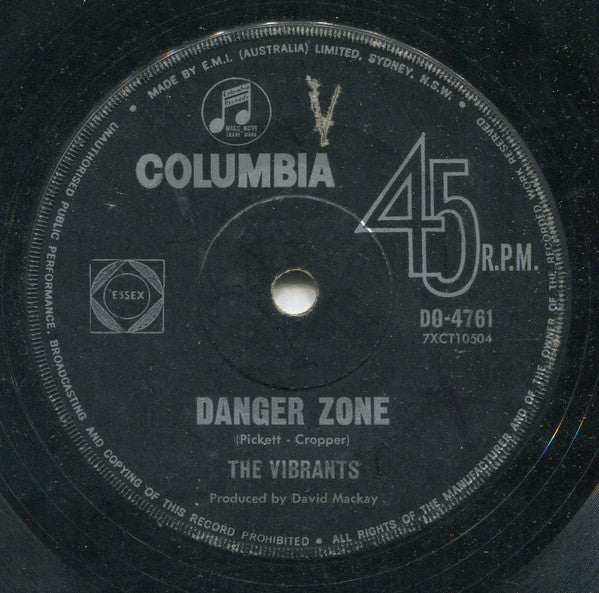 The Vibrants (3) : Danger Zone / Something About You, Baby (7", Single, Mono)