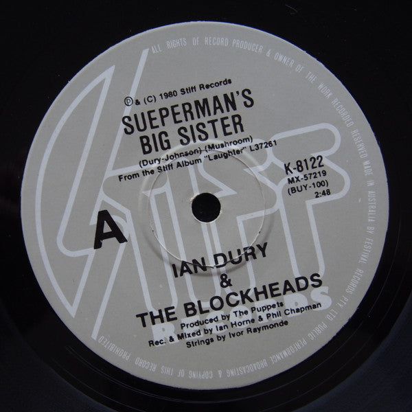 Ian Dury And The Blockheads : Sueperman's Big Sister (7", Single)