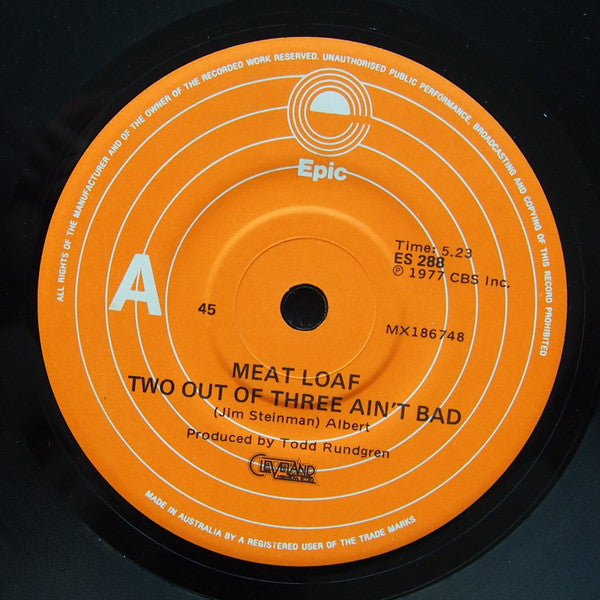 Meat Loaf : Two Out Of Three Ain't Bad (7", Single)