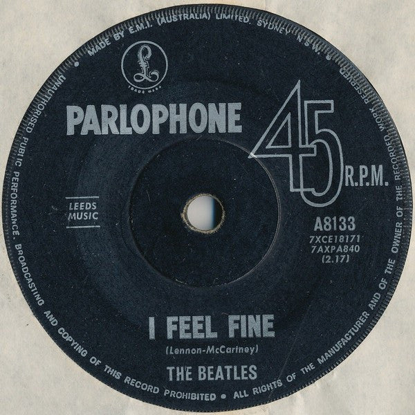 The Beatles : I Feel Fine (7", Single, Mono)