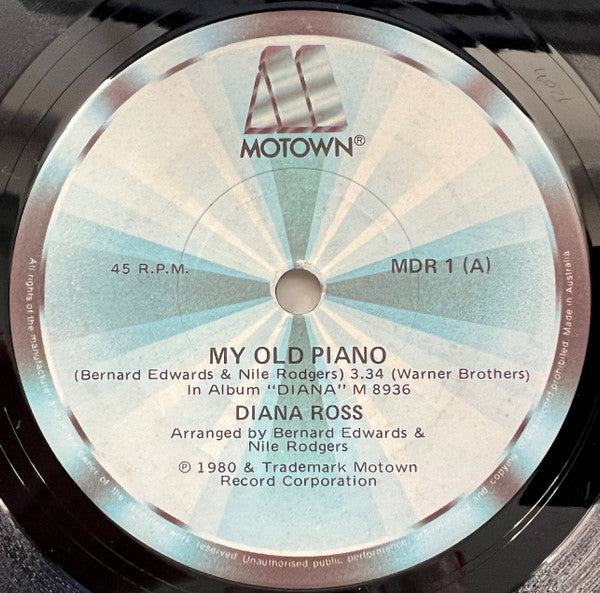 Diana Ross : My Old Piano (7", Single)