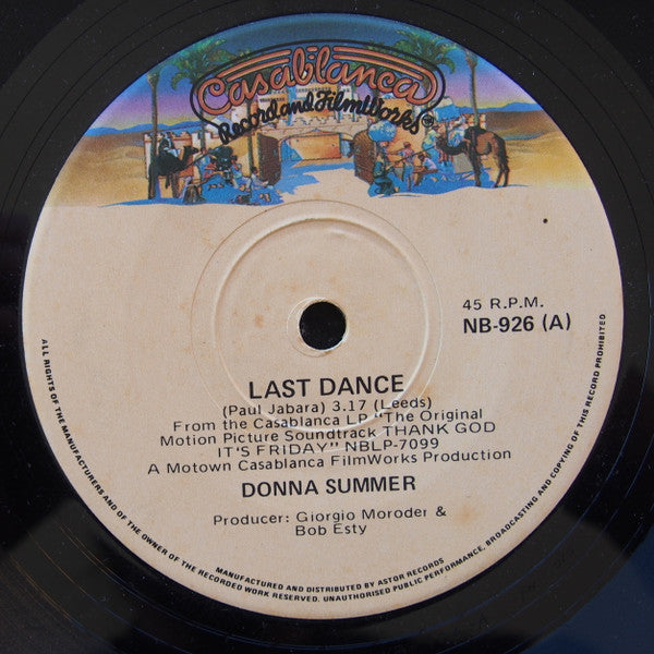Donna Summer : Last Dance (7", Single)