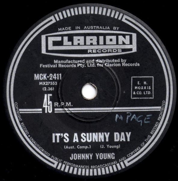 Johnny Young : It's A Sunny Day (7")